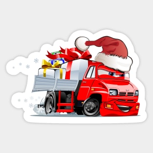 Cartoon christmas truck Sticker